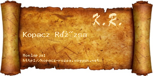Kopacz Rózsa névjegykártya