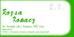 rozsa kopacz business card